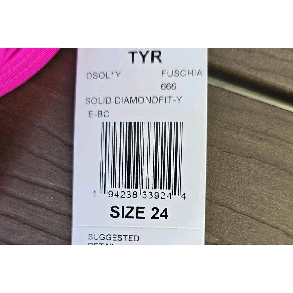 TYR Youth Girl's Tyreeco Nylon Solid Fuschia Diamondfit One Piece Swim Sz 24 New